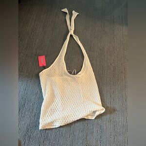 Edikted White Knit Halter Top